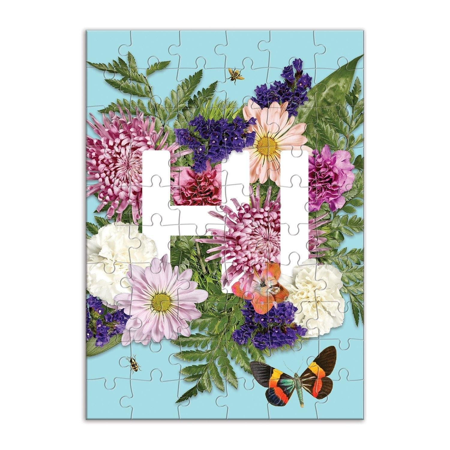 Say It With Flowers Hi Greeting Card Puzzle