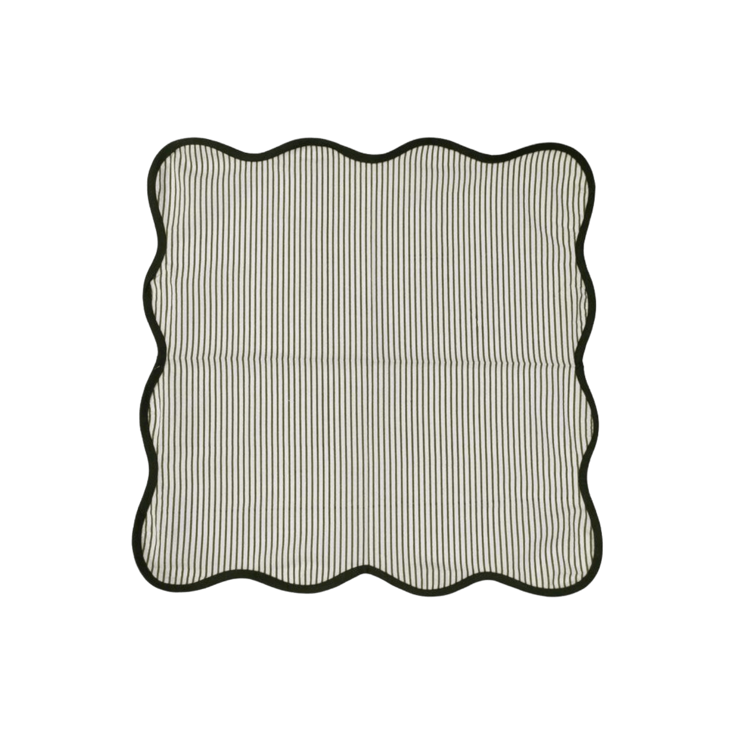 Scallop Striped Square Cotton Napkins - MAIA HOMES