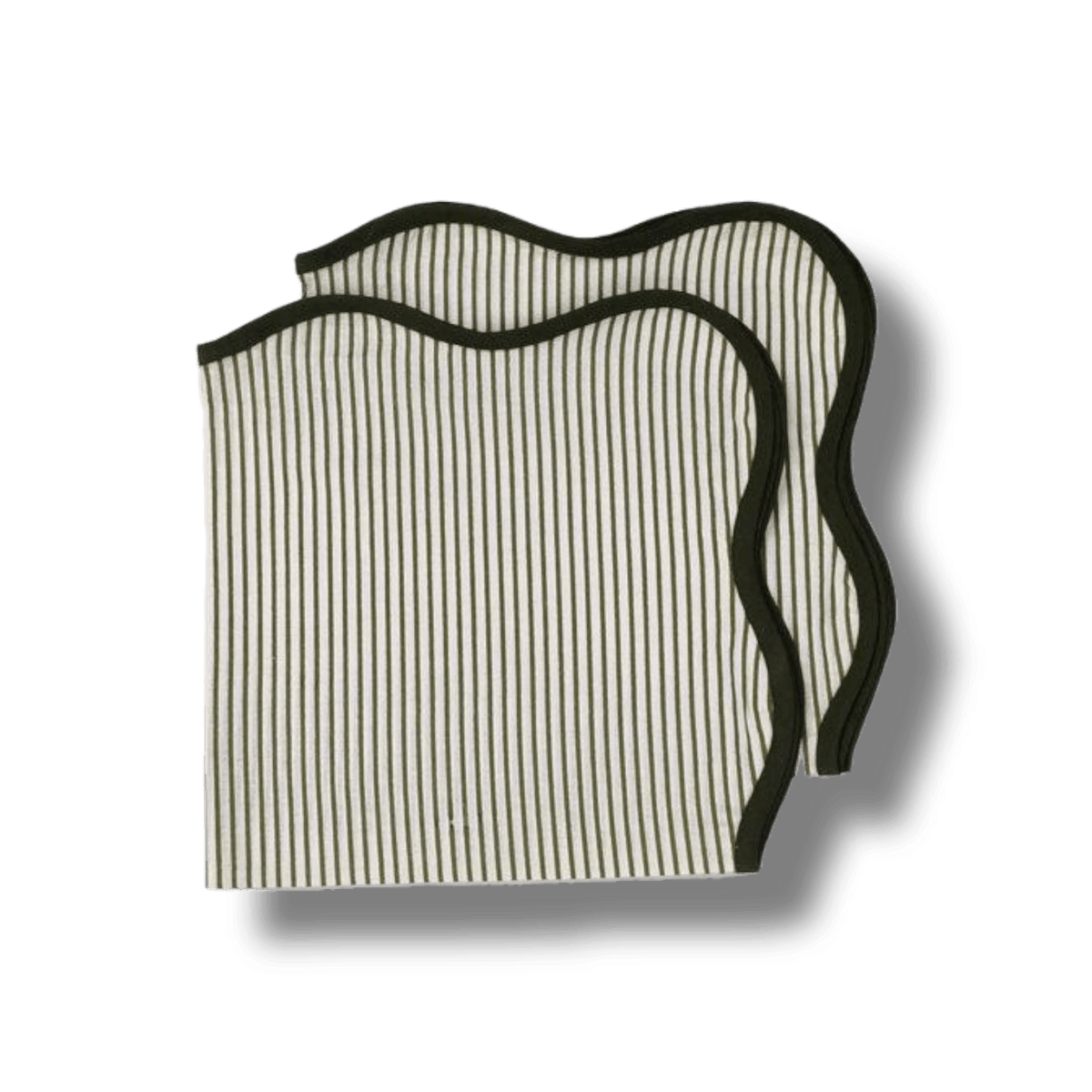 Scallop Striped Square Cotton Napkins