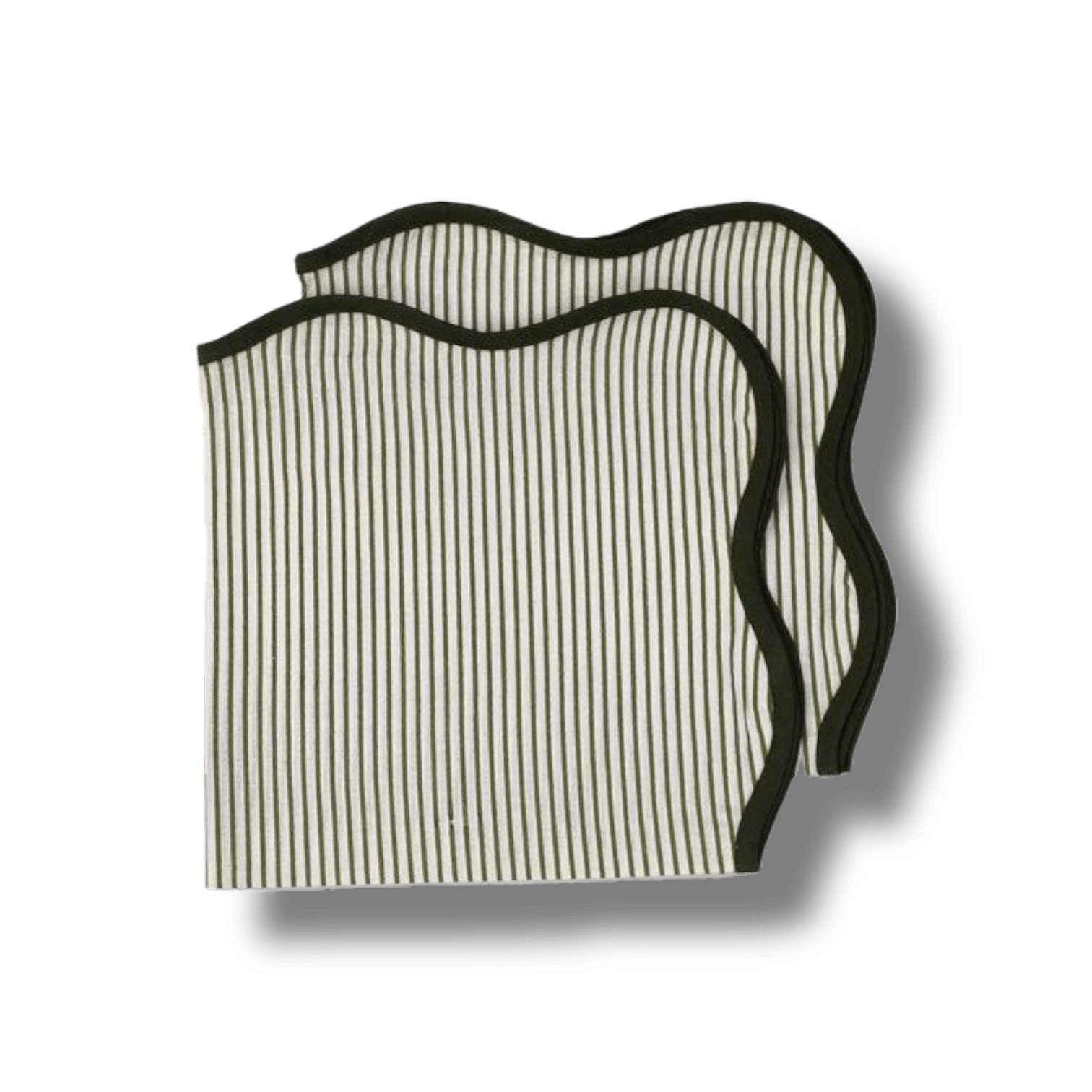 Scallop Striped Square Cotton Napkins - MAIA HOMES