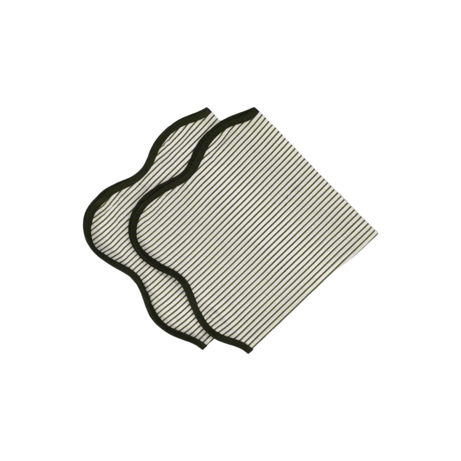 Scallop Striped Square Cotton Napkins