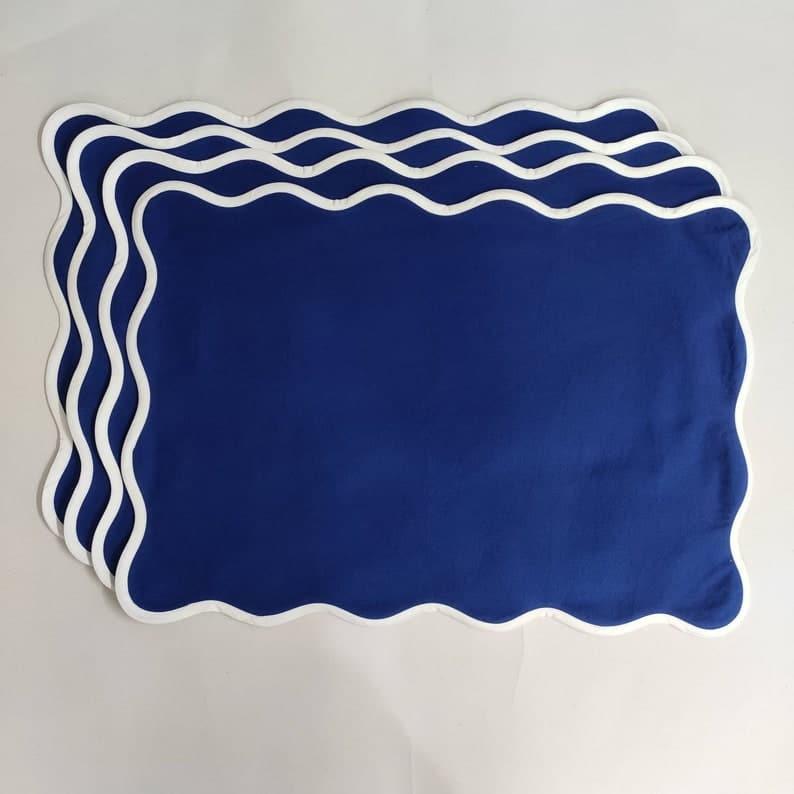 Scallop Trim Cotton Placemats and Napkins