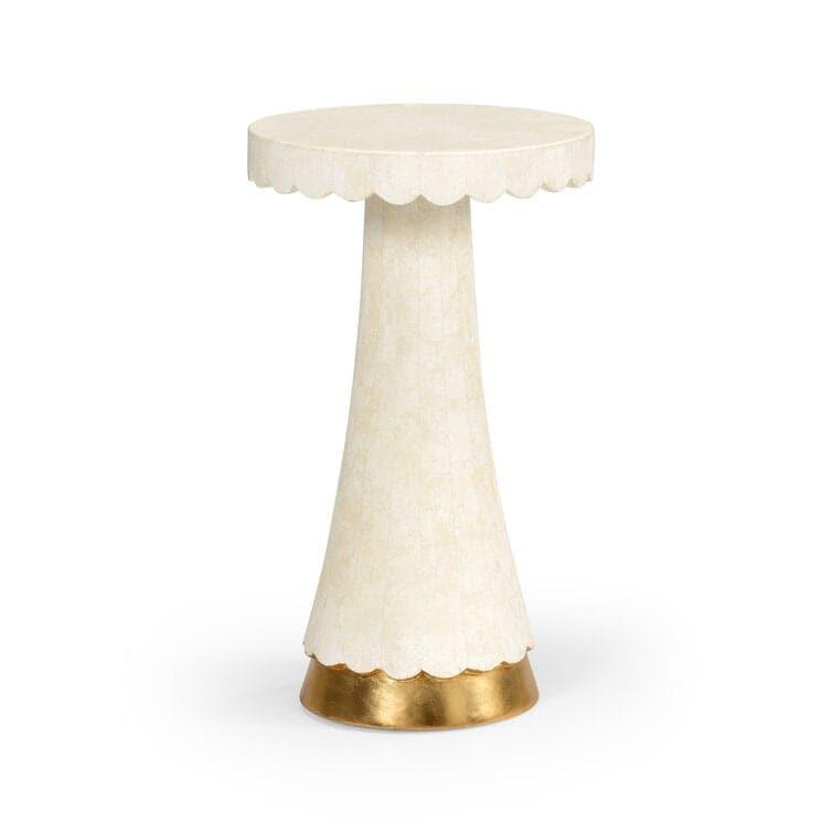 Scalloped Marble Brass End Table Default Title