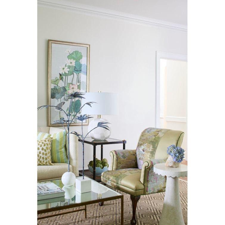 Scalloped Marble Brass End Table