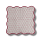 Scalloped Pink Floral Block Print Cotton Napkins - MAIA HOMES