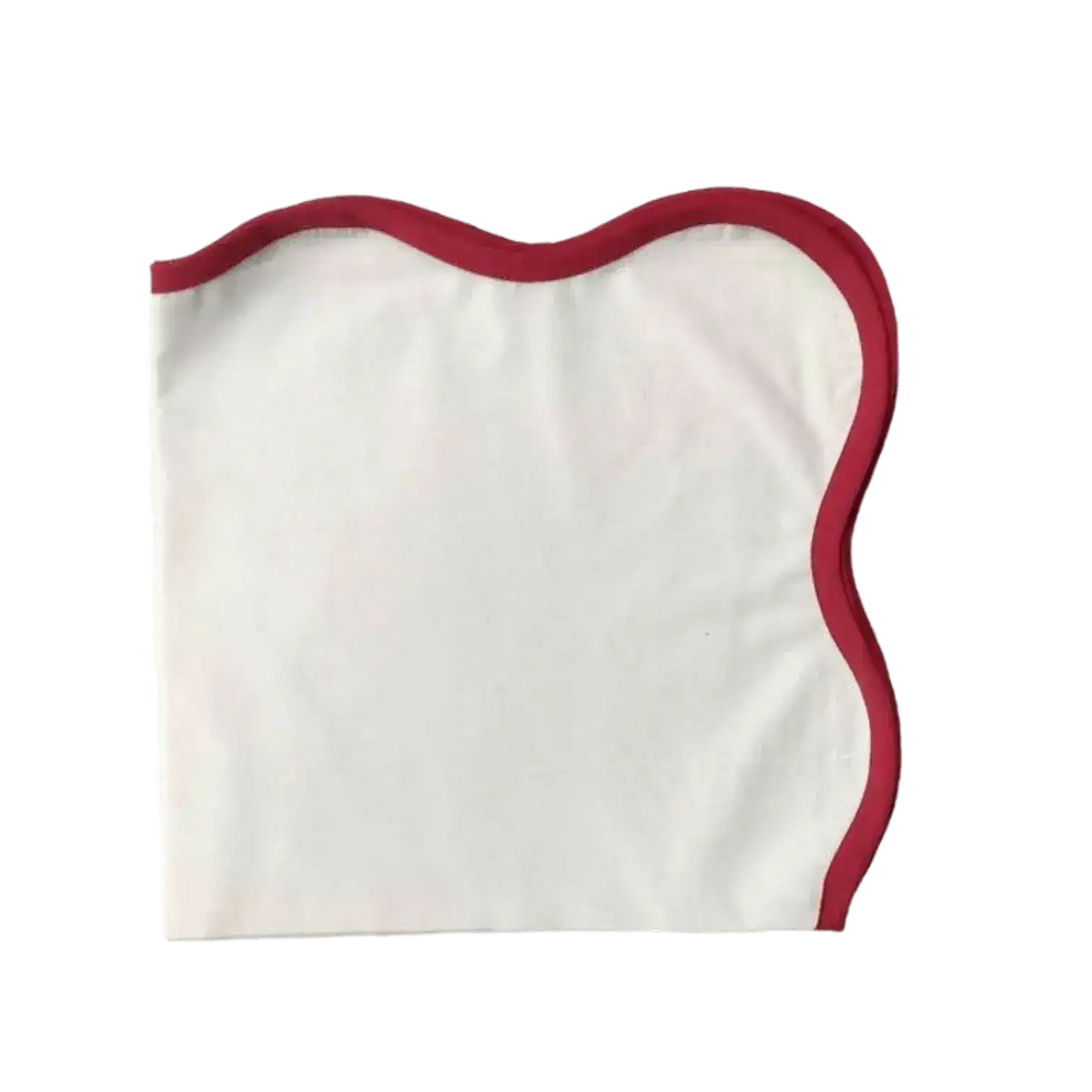 Scalloped Plain White Napkins with Colored Trim