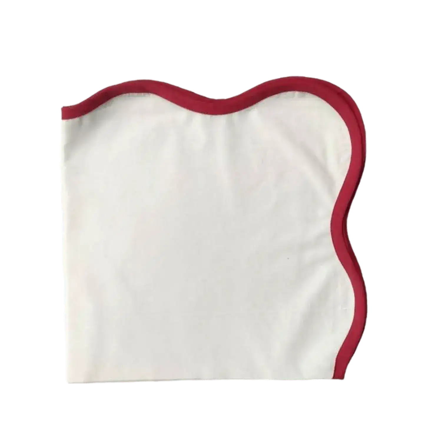 Scalloped Plain White Napkins with Colored Trim