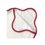 Scalloped Plain White Napkins with Colored Trim