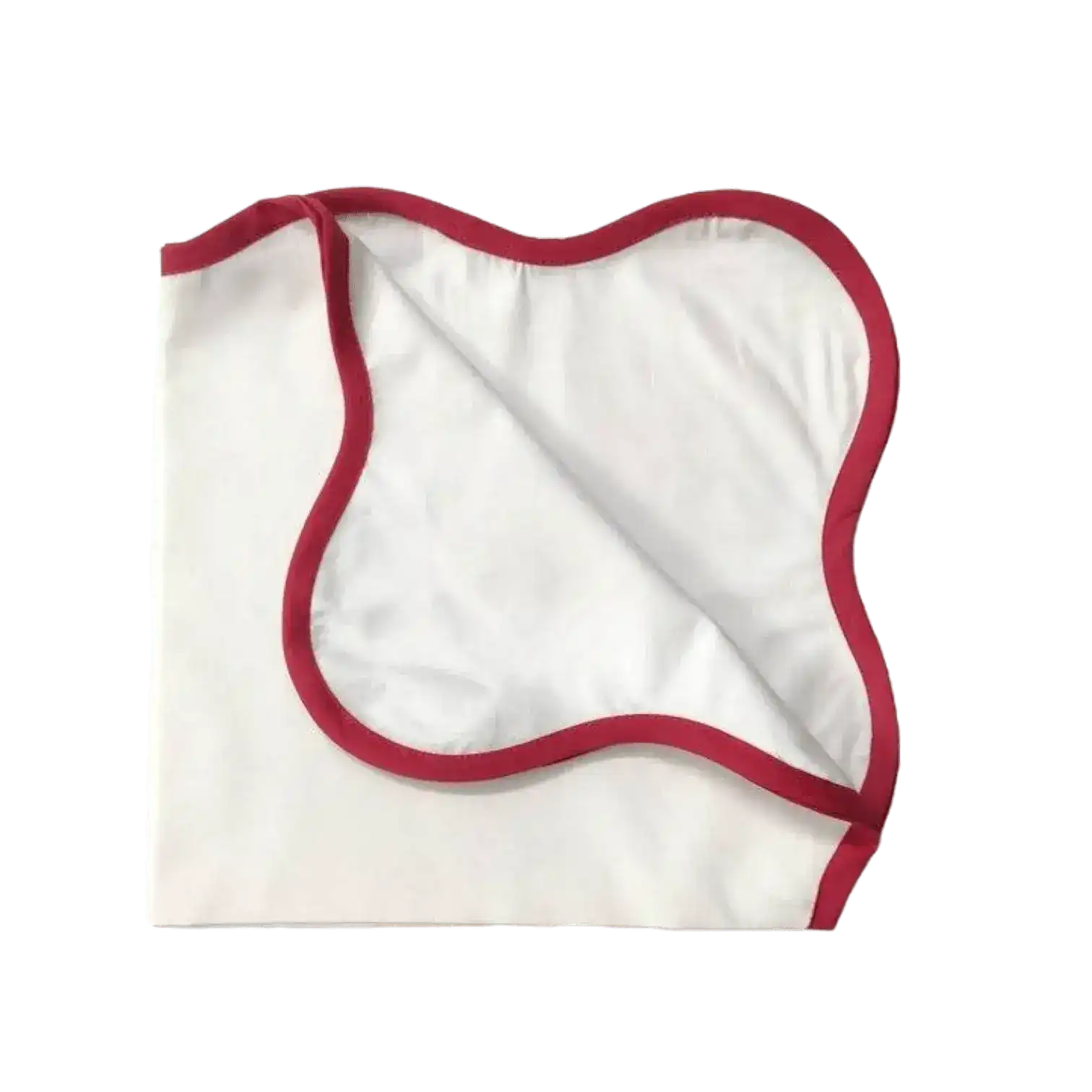 Scalloped Plain White Napkins with Colored Trim