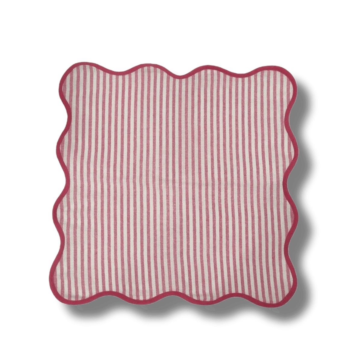 Scalloped Stripe Cotton Napkins - Set of 4