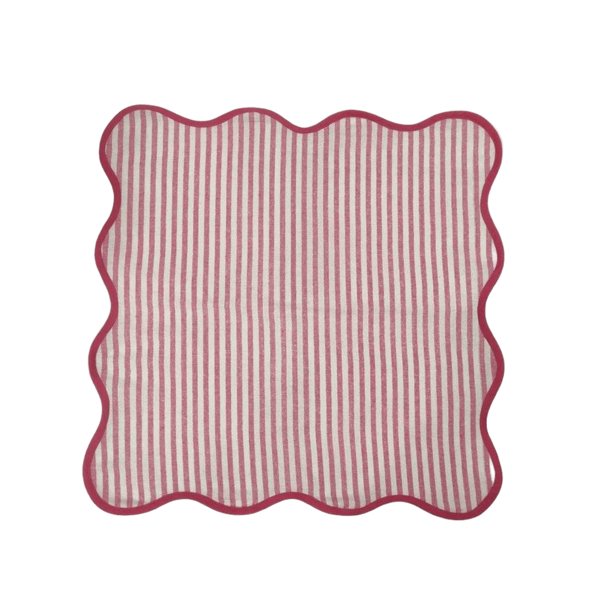 Scalloped Stripe Cotton Napkins - Set of 4