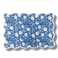 Scalloped White Floral Blue Cotton Placemat Set