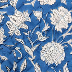 Scalloped White Floral Blue Cotton Placemat Set