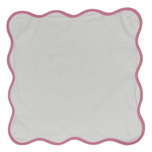 Scalloped White Square Cotton Napkins - MAIA HOMES