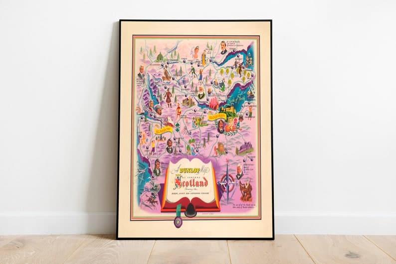 Scotland Map Print| Art History