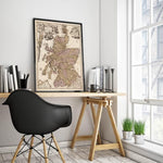 Scotland Map Wall Print| 1680 Scotland Map