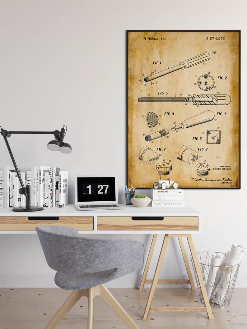 Screwdriver Patent Print| Framed Art Print