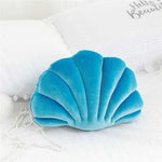 Sea Shell Plush Stuffed Pillow blue