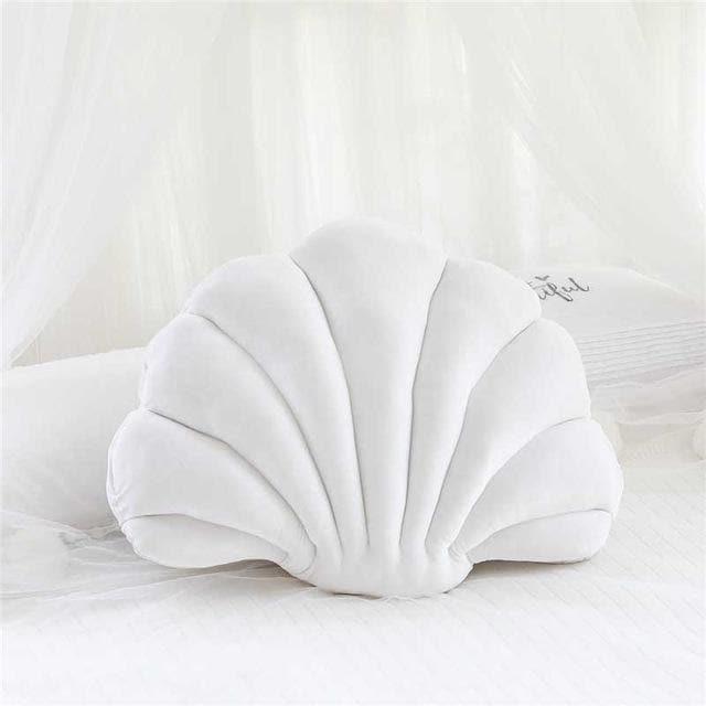 Sea Shell Plush Stuffed Pillow white