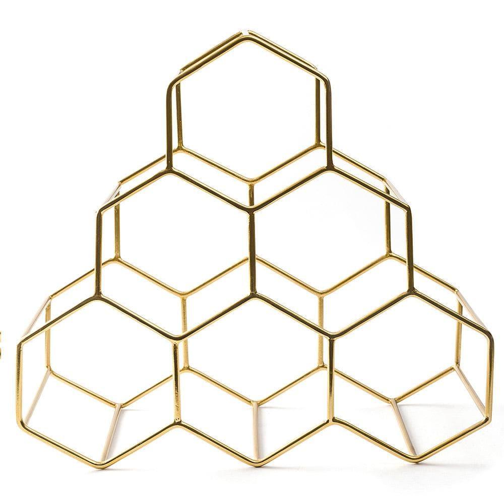 Serein Decor Gold Honeycomb Wine Bottle Rack - MAIA HOMES