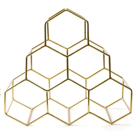 Serein Decor Gold Honeycomb Wine Bottle Rack - MAIA HOMES