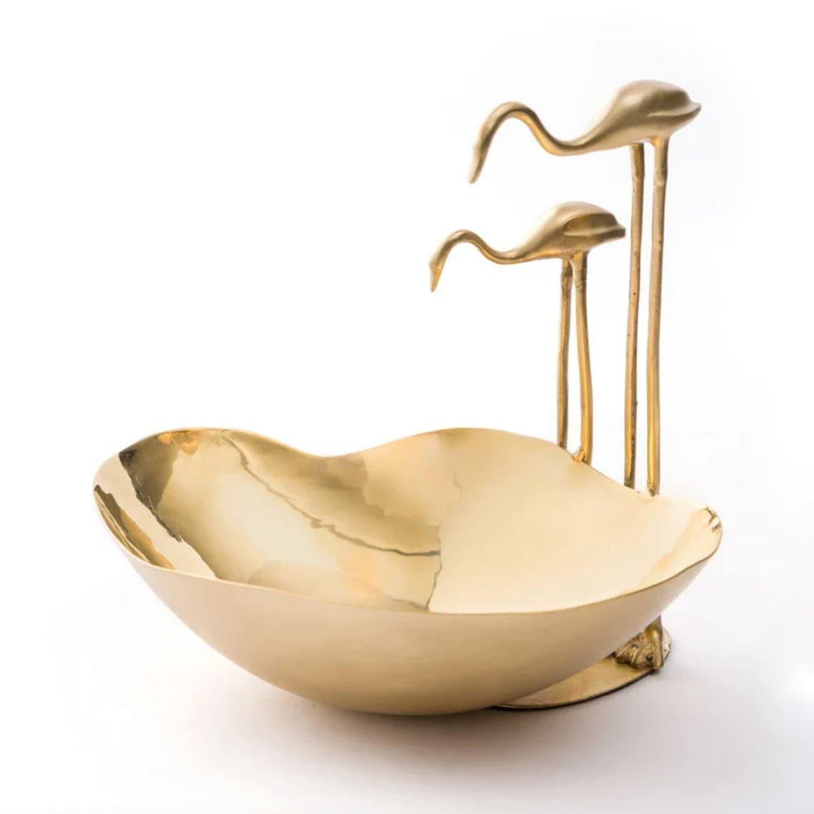 Serein Decor Heirloom Flamingo Brass Bowl - MAIA HOMES