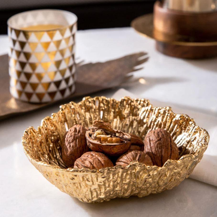Serein Decor Heirloom Gold Organic Shape Nut Bowls - MAIA HOMES