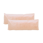 Set of 2 Faux Fur Lumbar Pillows with Adjustable Insert - 14" x 34" Pink