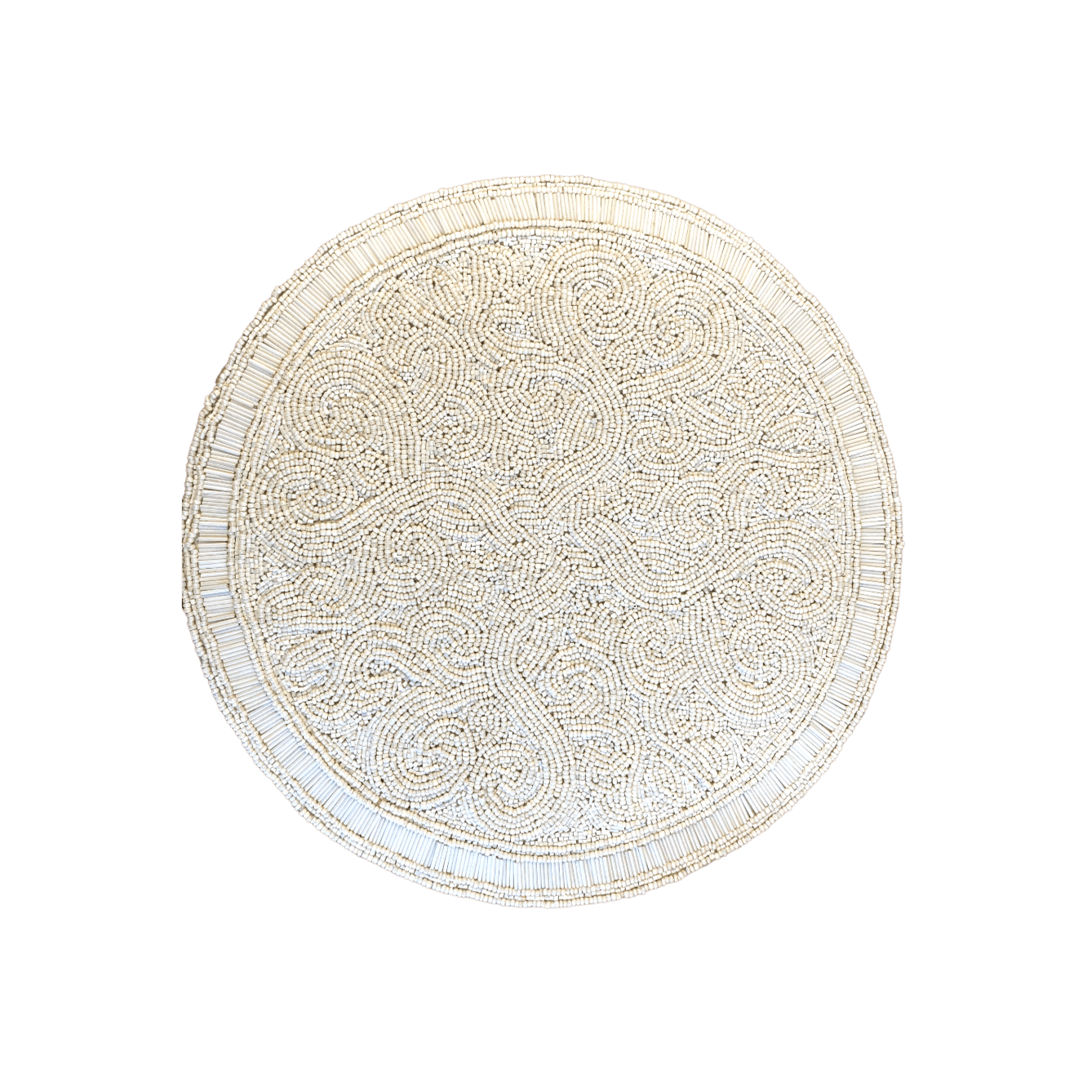 Set of 2 Kaiser Round Beaded Placemat - White