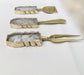Set of 3 Clear Quartz Agate Cheese Knives Spreaders - MAIA HOMES