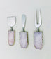 Set of 3 Rose Quartz Cheese Knives Spreaders - MAIA HOMES