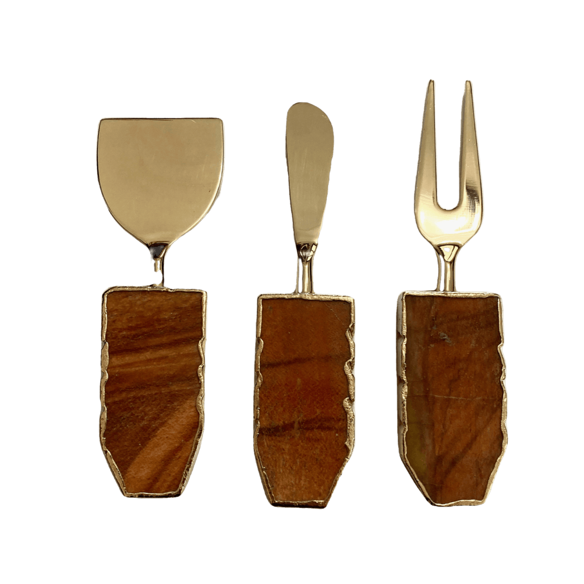 Set of 3 Rust Brown Cheese Knives Spreaders