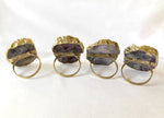 Set of 4 Hand Rounded Amethyst Agate Napkin Rings