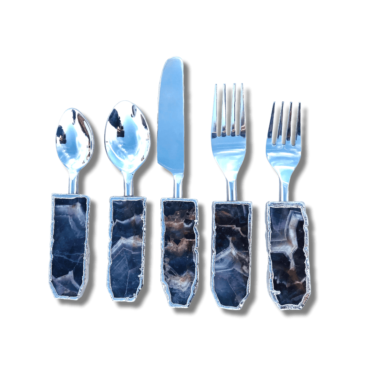 Set of 5 Pieces Amethyst Cutlery