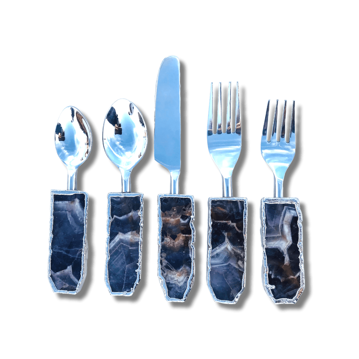 Set of 5 Pieces Amethyst Cutlery - MAIA HOMES