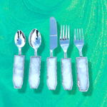 Set of 5 Pieces White Agate Cutlery