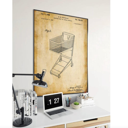 Shopping Cart Patent Poster Wall Print - MAIA HOMES