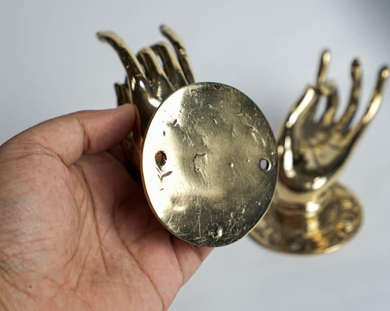 Shuni Mudra Buddha Hand Shape Door Handles - Set of 2 - MAIA HOMES