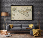 Sicily Map Wall Print| 1768 Sicily Map