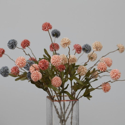 Silk Daisy Dandelion Ball Artificial Flowers - MAIA HOMES