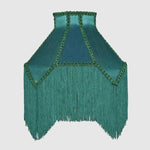 Silky Green Retro Lamp Shade With Long Tassels