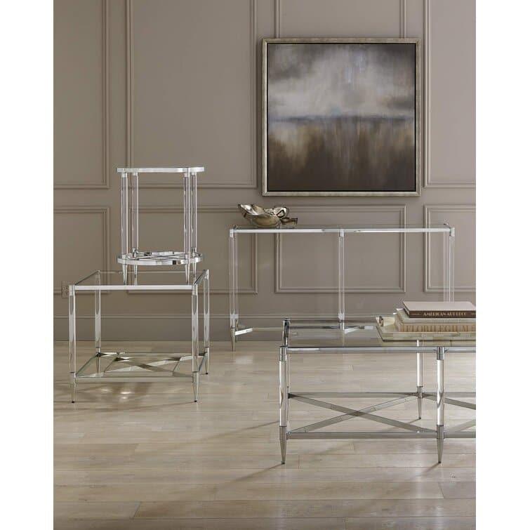 Silver Acrylic Rectangular Cocktail Table