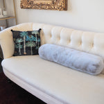 Silver Faux Rabbit Fur Bolster