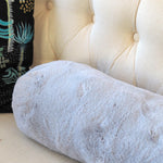 Silver Faux Rabbit Fur Bolster