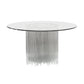 Silver Glam Glass Round Dining Table - MAIA HOMES