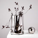 Silver Shopping Bag Shaped Flower Vase