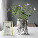 Silver Shopping Bag Shaped Flower Vase