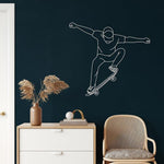 Skateboarder Metal Wall Art White