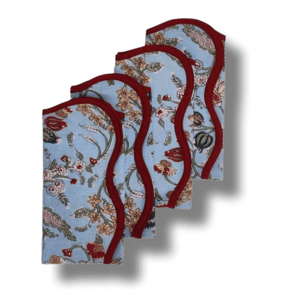 Skyer Hand Block Printed Cotton Napkins - MAIA HOMES