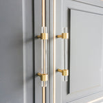 Sleek Acrylic Cabinet Drawer Pull with Brass Handle